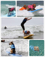 Izefia Dog Life Jacket Swimming Safety Coat Floatation Life Vest Life Saver with Handle for Small Dog Puppy Large Dog (Blue Flower, M)