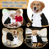 4 Pcs Judge Costume Set Include Dog Judge Robe Adjustable False Collar Anti-Slip Rope and Glasses,Halloween Judges Costume Accessory for Dogs Cats Holiday Halloween Cosplay, Medium