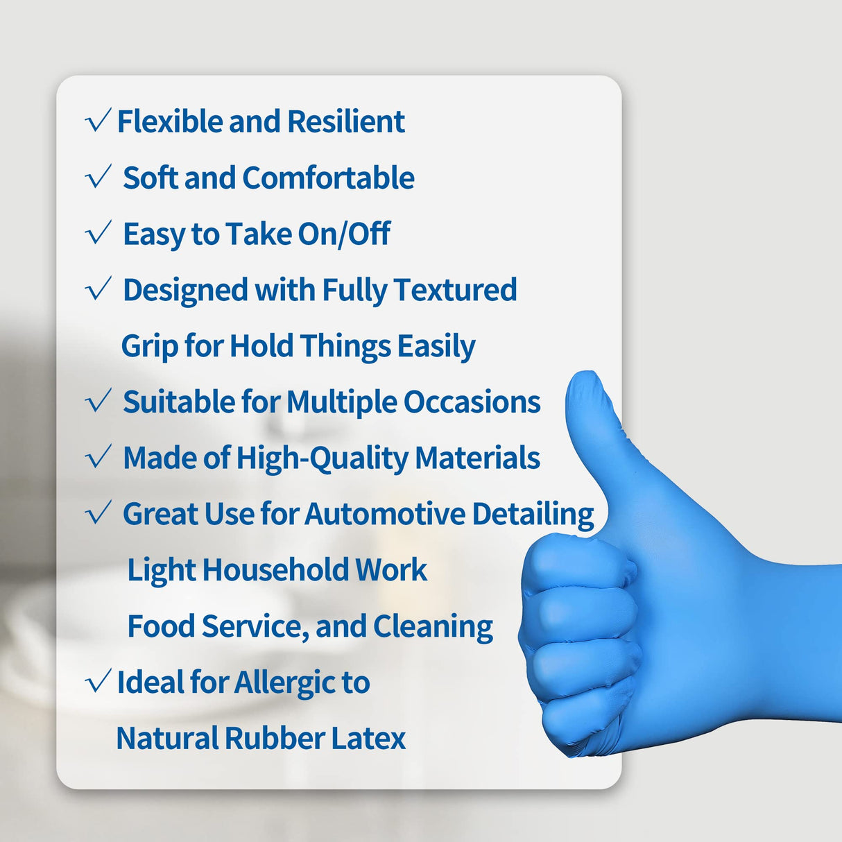 Daddy's Choice Small Nitrile Gloves Disposable Blue, No Latex, No Powder, Safe Working Gloves, 100pcs (Size Small)