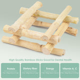 Bissap 910g/2Ib Sweet Bamboo Chew Sticks for Rabbits, Bunny Molar Treats Snack for Small Animals Hamsters Chinchillas Guinea Pigs Squirrels Natural Teeth Grinding Toys
