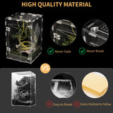 Acrylic Reptile Terrarium Easy Assembly, 360° Clear & Keep Pet Secure Design for Jumping Spiders, Tarantulas, Geckos Scratch-Resistant Large Ventilated Habitat Terrarium for Arachnids 11.8*7.9*7.9in