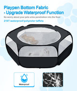 Small Animal Playpen with Cover, Portable Pop Up Pet Enclosure for Rabbits, Guinea Pigs, Hamsters, Chinchillas, Ferrets & Kittens, Indoor Outdoor Waterproof Play Pen, Cage Tent & Chick Brooder Box