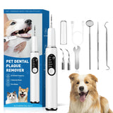 SylvanSparkKitchen Dog Plaque and Tartar Remover Plaque Remover for Teeth with Led Light 5 Adjustable Modes Electric Toothbrush Teeth Cleaning Kit for Dog and Cat Pet Ultrasonic Tooth Cleaner