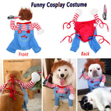 Pet Deadly Doll Dog Costume - Funny Halloween Chucky Outfit for Small, Medium, Large Dogs, Cats, Puppies - Cute Party Cosplay Dress Up - Scary Spooky Kitty Apparel