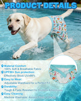CuteBone Dog Swim Trunks Swimsuit Durable & Comfortable - Quick-Dry, Adjustable Waistband Shorts, UV Protection Bikini- Perfect for Beach, Pool & Outdoor Fun, Dinos DST11XL