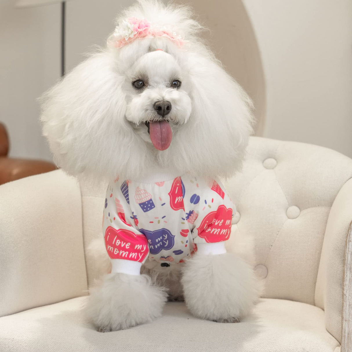 CuteBone Small Dog Pajamas Shirt Stretchy Summer Puppy Pjs Soft Cat Onesies Pet Clothes for Daily Wear DA18XL