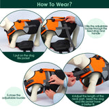 Kuoser Dog Life Jacket with Rescue Handle, High Flotation Dogs Swim Vest with Reflective Strips,Adjustable Dog Life Vest for Swimming, Boating, Pool&Beach, Doggy Lifejacket for Small Medium Large Dogs