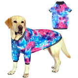 PriPre Dog Blue Pink Tie Dye T-Shirts Soft and Stretchy Breathable Pet Shirt Pajamas Pets Clothes for Large Dogs,Tie Dye 2XL