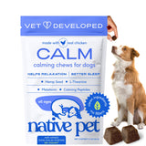 Native Pet Calming Chews for Dogs - Melatonin for Dogs Anxiety Relief - Grain Free All Natural Hemp Calming Treats & L-Theanine Helps Manage Stress & Separation Anxiety - Puppy Sleep Aid - 30 Chews