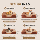 DUMOS Dog Beds, Orthopedic Medium Large Dog Bed, Machine Washable with Memory Foam, Waterproof Comfort Pet Beds with Sides, 42x32 Inch Medium Sized Brown