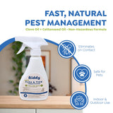 Riddy Flea & Tick Natural Spray for Pets with Essential Oils Safe Non-Hazardous Indoor and Outdoor Control, 8 oz, 1 Pack