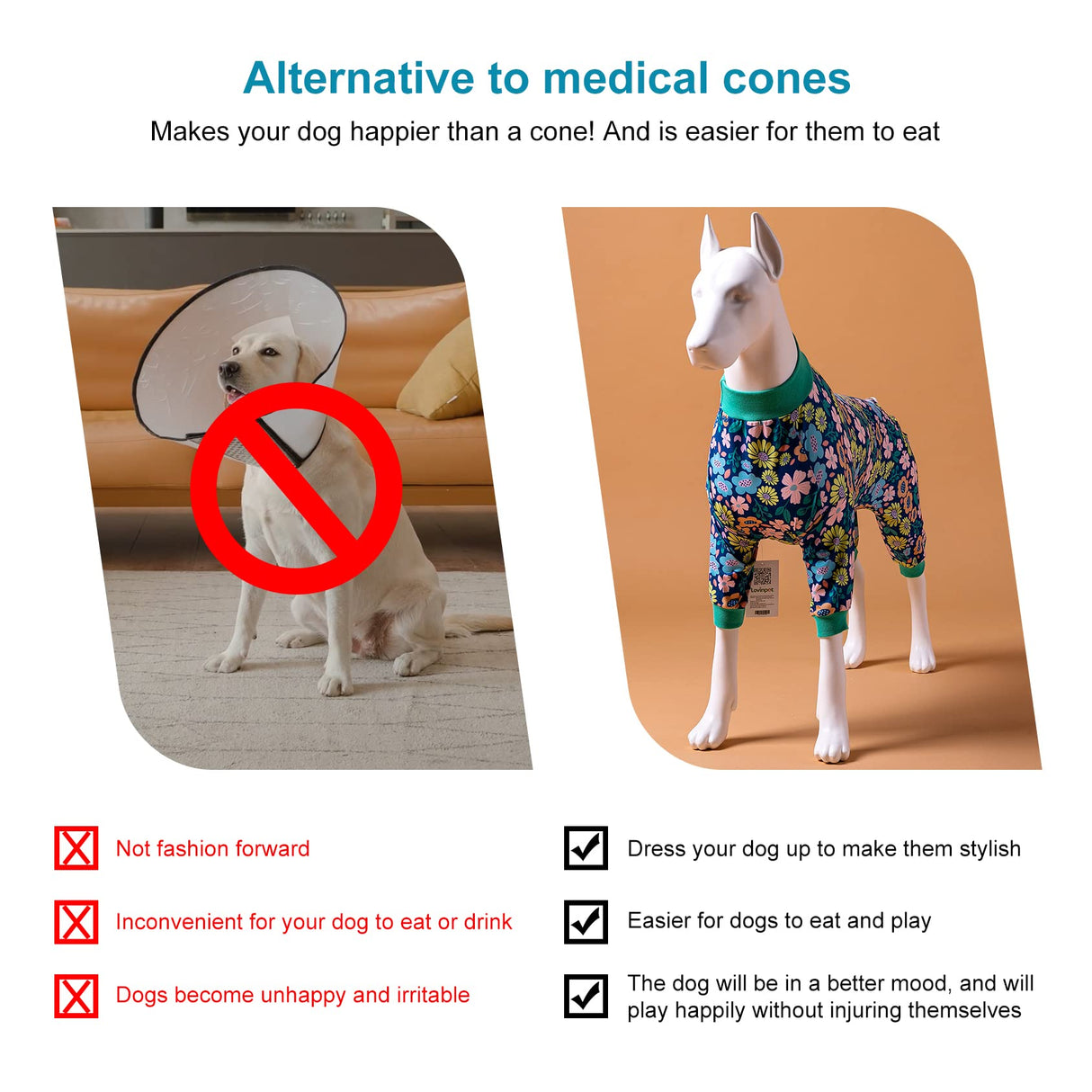 LovinPet Onsie for Dog After Surgery Big Dogs, Big Dog Clothes, Post Surgery Onesie, Lightweight Fabric Pitbull Dog Pullover Pajamas, Puppy Pajamas, Pitbull Clothes, Blue Green XL