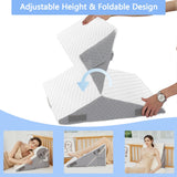 YIHATA Bed Wedge Pillow for Sleeping, Memory Foam Wedge Pillow Set for Post Surgery 12 Inch Adjustable Triangle Pillow Wedge with Washable Cover for Legs, Back Pain, Snoring, Alleviate Acid Reflux