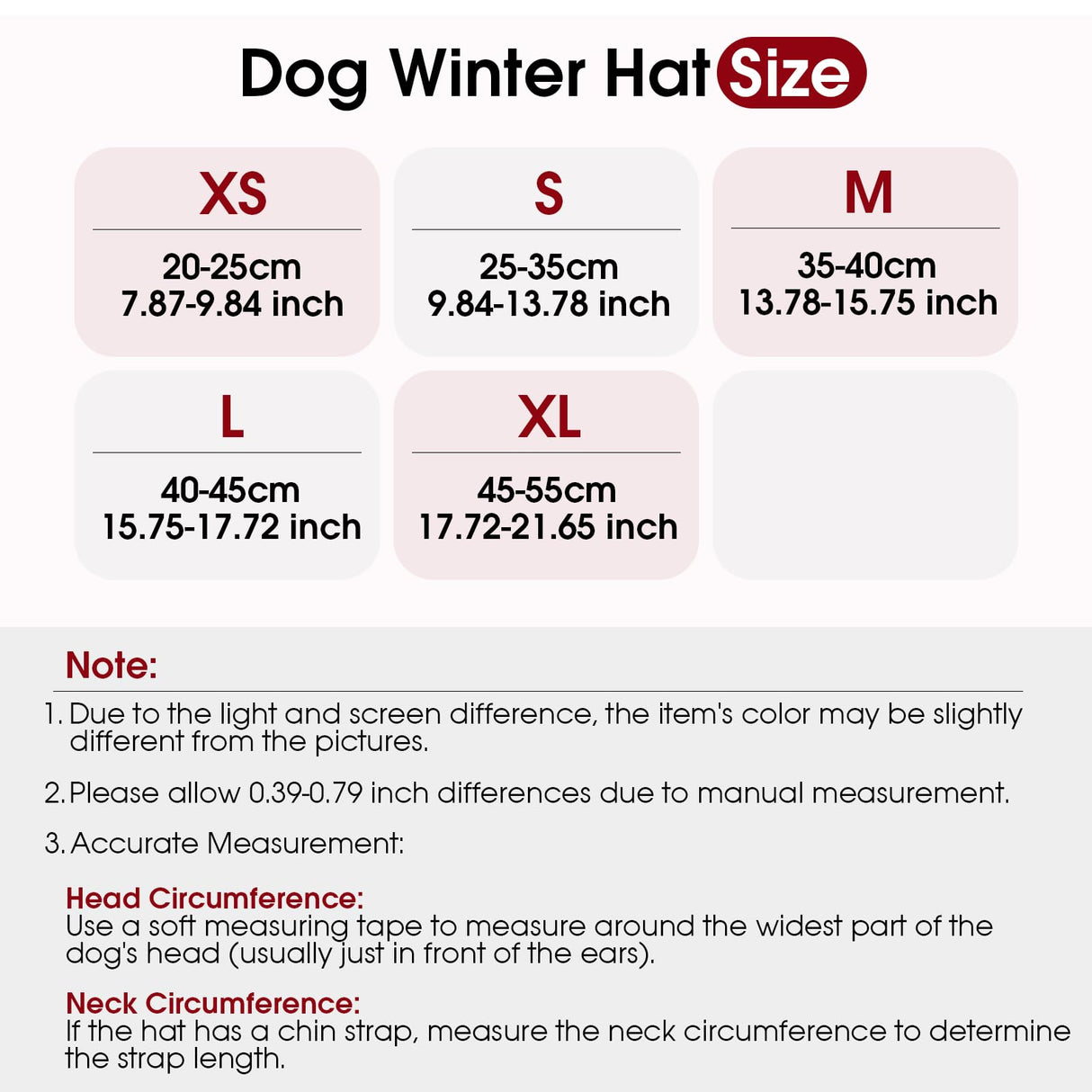 Dog Hats for Large Dogs, Christmas Dog Hat with Ear Holes & Adjustable Chinstrap, Pet Warm Snow Bomber Hat for Cold Weather, Soft Faux Rabbit Fur, Outdoor Beanies Noise Protection
