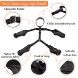 CAPT.SNOOZE Dog Boots Waterproof for Winter - Anti-Slip Paw Shoes for Snow & Rain | Non-Slip Reflective Pet Boots with Adjustable Straps, Small/Medium Dogs