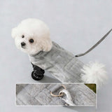 Dog Winter Coat, Waterproof Insulated Quilted Full Body Suit with Attached Boots for Small Medium Dogs, Reflective Outdoor Walking Snow Outfit (Grey, L)