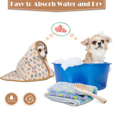 Tatuo 12 Pieces 16 x 24 Inch Dog Blanket Super Soft Warm Cat Sleep Mat Pet Kitten Doggy Fluffy Fleece Blankets with Cute Dog Paw Bone Star Elephant Patterns Printed Fluffy Blanket for Small Cat Puppy