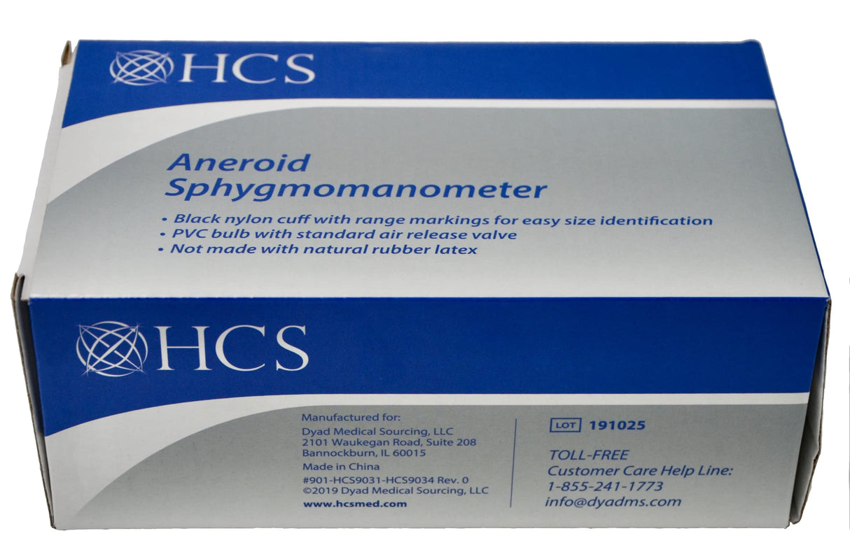 HCS Extra Large Blood Pressure Cuff Manual - Aneroid Sphygmomanometer, X Large Adult - Medical, Home, Elderly Care - BP Cuff Manual - XL Blood Pressure Cuff Arm Monitor w/Carrying Case