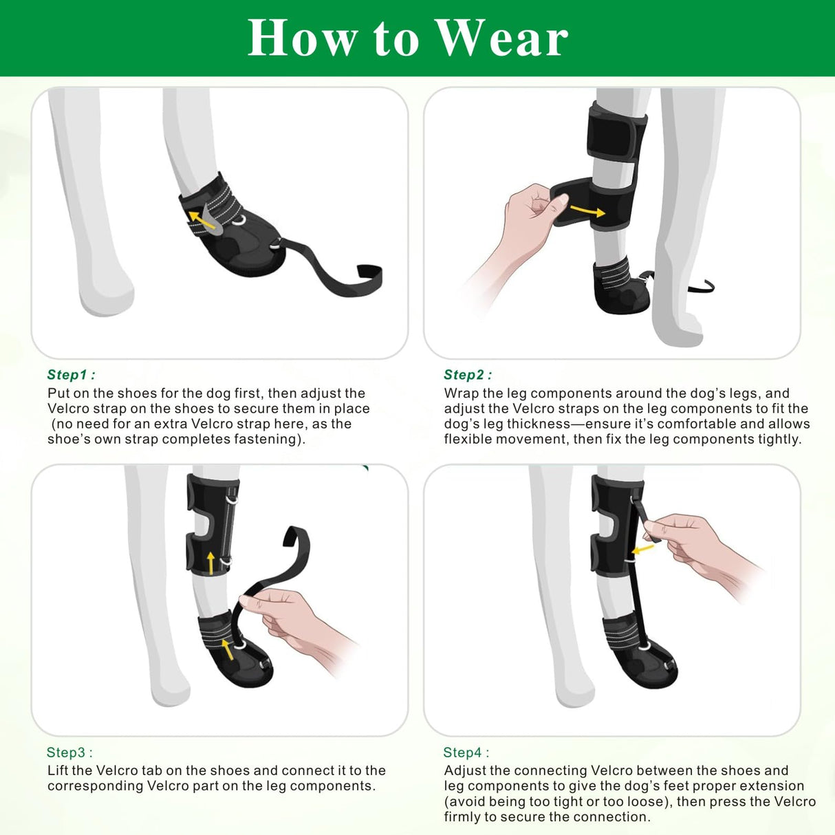 Idepet Dog Drop Foot Brace Strap On (No Knuckling Boot Brace) — Dog Boot Leg Braces for Leg Support, Dog Shoes Lift Toes for Foot Issues, Arthritis, Pet Corrector for Dogs (5)