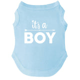 It's A Boy Dog Tee Shirt | Sleeveless Breeds | Gender Reveal | Baby Announcement | Boy or Girl |Light Blue, 3X-Large 422
