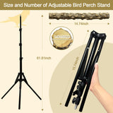 Arfubye 16-63 Inch Height Adjustable Bird Perch Pepper Wood Bird Training Perch Stand Parakeet Perches Indoor and Outdoor Parrot Stands for Small to Medium Bird