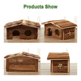 Hamiledyi Hamster Hideout Small Wooden House Natural Wood Rat Hut Hamster Bridge for Dwarf Mouse Playing Hiding