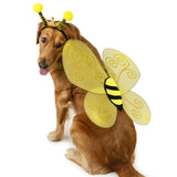 Wodison Bee Dog Headband and Wings Costume Set, Bee Wings Headband Accessories for Large Dog Halloween Christmas Birthday Festival Party Cosplay