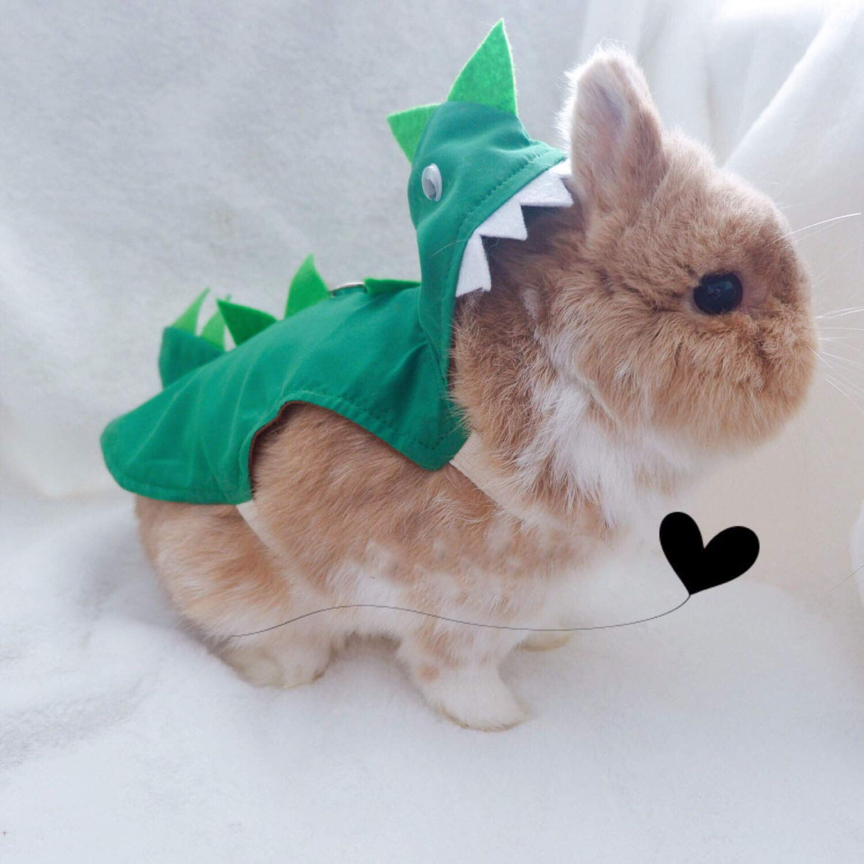 Rabbit Clothes Halloween Costume Dinosaur Harness Adjustable Hoodie for Halloween Dress Up Party Cosplay Photo Shoot for Rabbit Chinchilla Guinea Pig Kitten Puppy Small Animal (M (Chest:11"-16"))