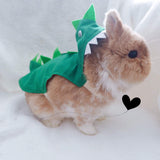 Rabbit Clothes Halloween Costume Dinosaur Harness Adjustable Hoodie for Halloween Dress Up Party Cosplay Photo Shoot for Rabbit Chinchilla Guinea Pig Kitten Puppy Small Animal (M (Chest:11"-16"))