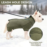 Mihachi Dog Snow Jacket Dog Coat Soft Fleece Pullover Pajamas, Pet Windproof Warm Cold Weather Jacket with Zipper, Reflective Jumpsuit Apparel Outfit Clothes for Small Dog, Army Green S