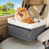 UNICITII Dog Car Booster Seat for Small Dogs & Cats, Raised with Metal Frame