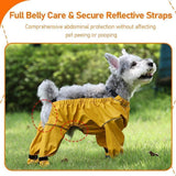 Waterproof Dog Boots Rain Boots with Suspender, Dogs Shoes Paw Protector for Small Medium Puppy, Anti-Slip Doggy Boot Belly Protector, Rain Booties Snow Booties (X-Large, bluef)