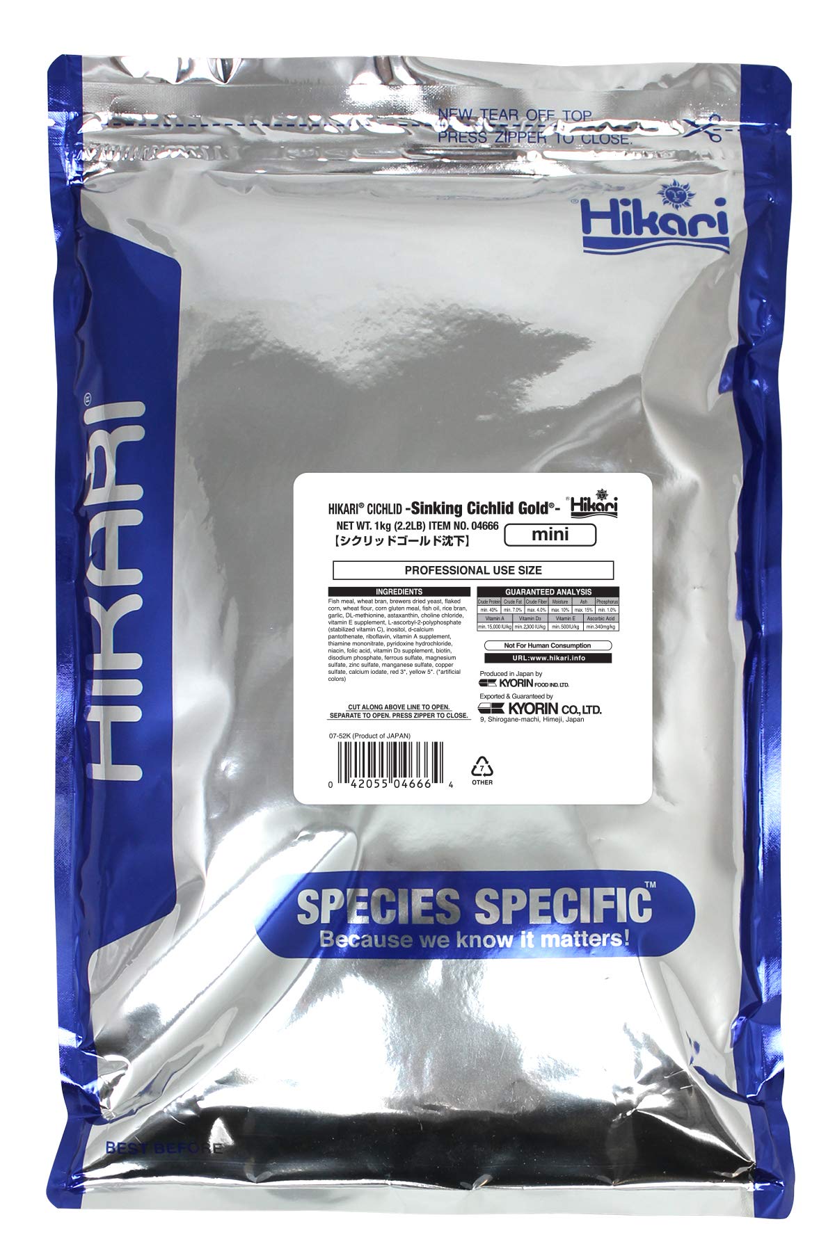 Hikari 2.2-Pound Sinking Cichlid Gold Pellets for Pets, Mini