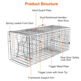 KOCASO Large Live Animal Trap Cage, Foldable Heavy Duty Humane Rat Trap for Indoor and Outdoor, Metal Mouse Trap for Squirrel Gopher Chipmunk Mice Raccoon, Easy to Catch and Release, 31"x11"x12"