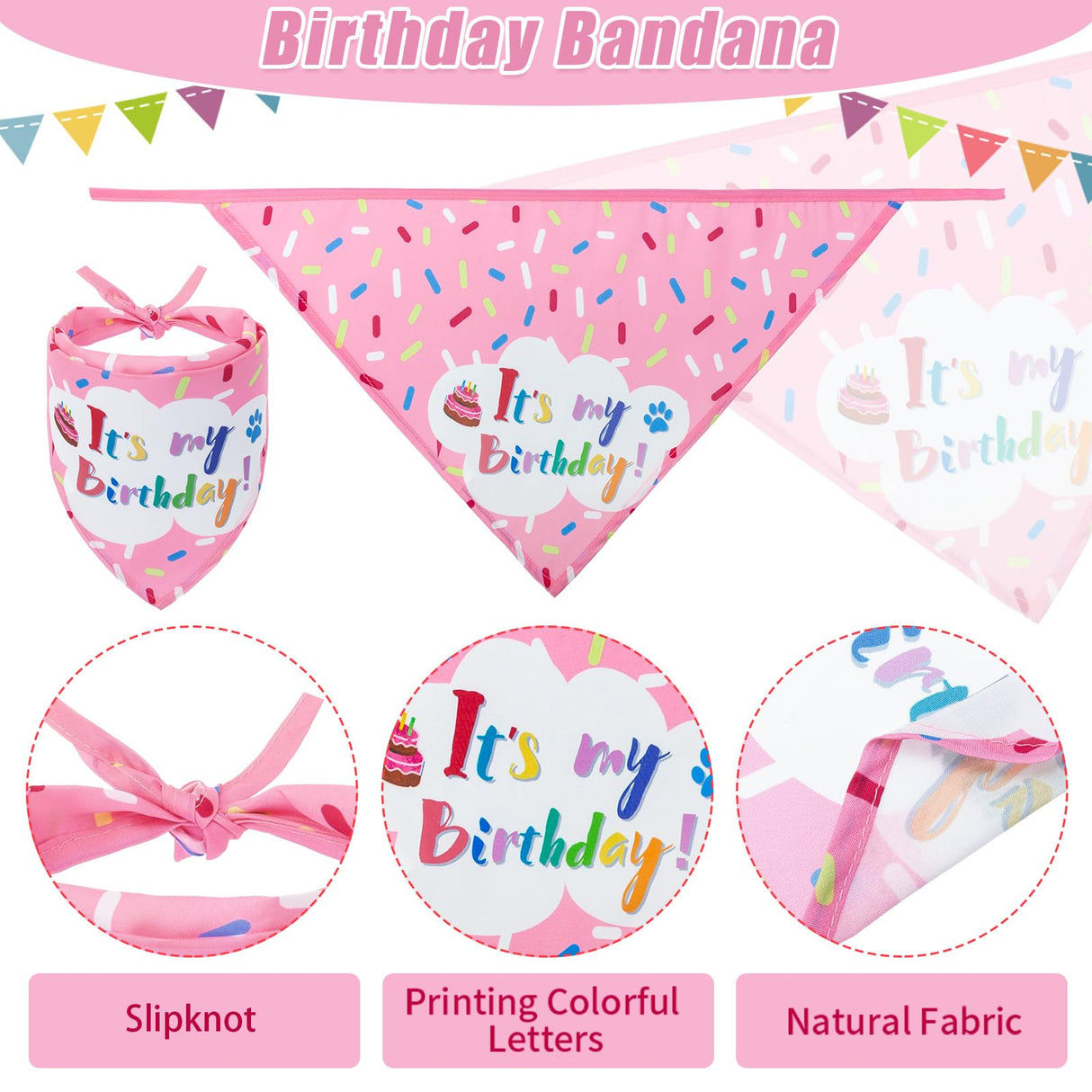 EXPAWLORER Dog Birthday Bandana Set - Cute Hat and Squeaky Cake Toy for Birthday Party Supplies Gift - Great for Small Medium Large Dogs Blue