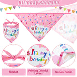 EXPAWLORER Dog Birthday Bandana Set - Cute Hat and Squeaky Cake Toy for Birthday Party Supplies Gift - Great for Small Medium Large Dogs Blue