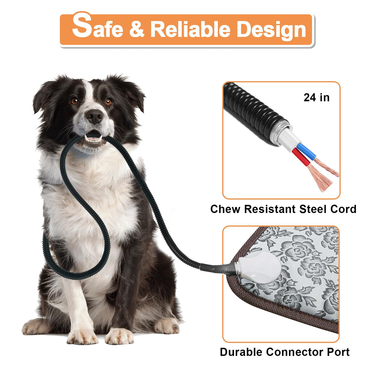 RC SLL Cat Heating Pad, (18×18 in) Pet Heating Pad for Cats Puppy Heated Dogs Blanket with Timer(1-24H),Waterproof Heated Cat Blanket with Chew Resistant Steel Cord