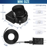 Hiboom Replacement Fan Blower, 12V 1.2A Mini Air Blower with 3 LED Light String for Inflatables Indoor Outdoor, 12V 1.5A Adapter for Christmas Xmas Holiday Inflatables Fan Blower(2 Set)