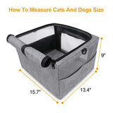 Beelike Dog Cat Car Seat, Collapsible Cat Puppy Car Carrier with Metal Frame, Travel Bag for Small Medium Pet up to 15 lbs