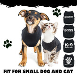4-Pack Dog Clothes for Small Dogs Boy Male Summer Black Letter Security Puppy Shirts Cute Cool Breathable Clothes for Chihuahua Yorkie Shih Tzu Dachshund Pet Cat Outfit Clothing, Medium