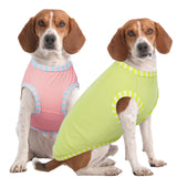 IECOii 2 Pack Summer Dog Shirt | Stretchy Fade-Resistant Fabric, Machine Washable Convenient,Home & Outdoor Clothes Fit for Medium Breeds, Pink+Green, XL