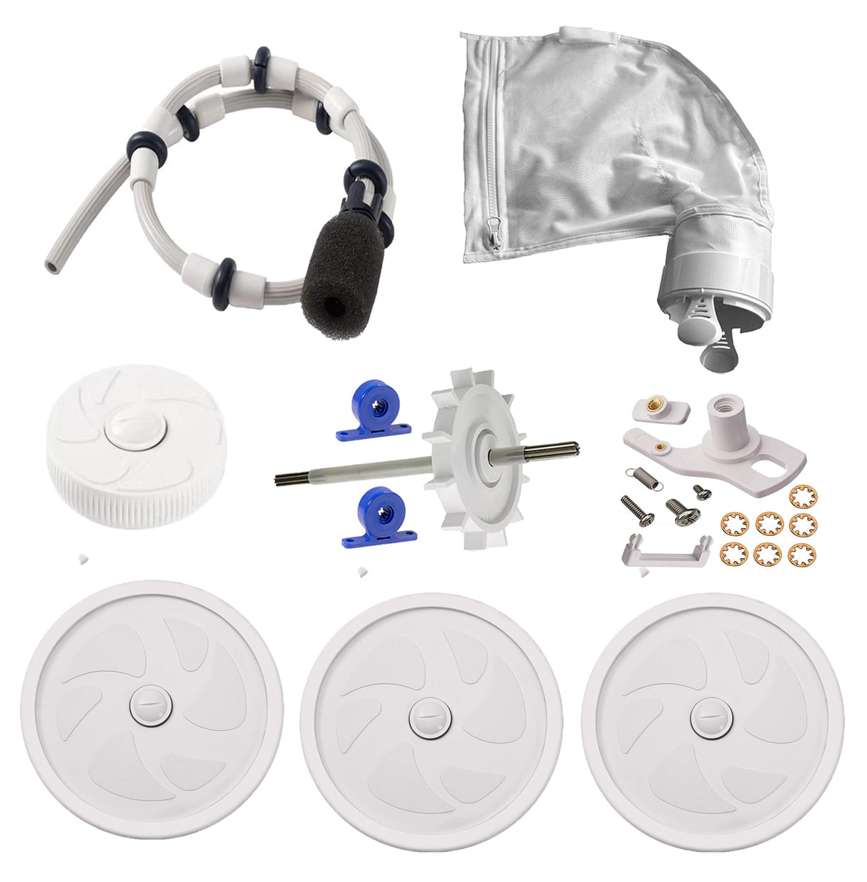 ATIE Pool Cleaner Tune Up Rebuild Kit A49 Compatible with Polaris 280, TR28P Pool Cleaner with Wheel, Tire, Drive Shaft, Turbine Bearing, All Purpoe Bag, Sweep Hose, Wheel Bearing, Tailsweep Pro