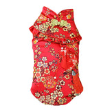 BAMY New Year Dog Cheongsam Fortune Bag Cat Tang Suit Chinese Traditional Pet Outfit Qipao for Cats Small Medium Dogs (XS (Chest Circumference 14.5"), Red)
