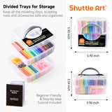 Shuttle Art Polymer Paste, 50 Colours of Modelling Clay with Modelling Tools Accessories, DIY Clay Kit Oven Bake, Non-Toxic for Children