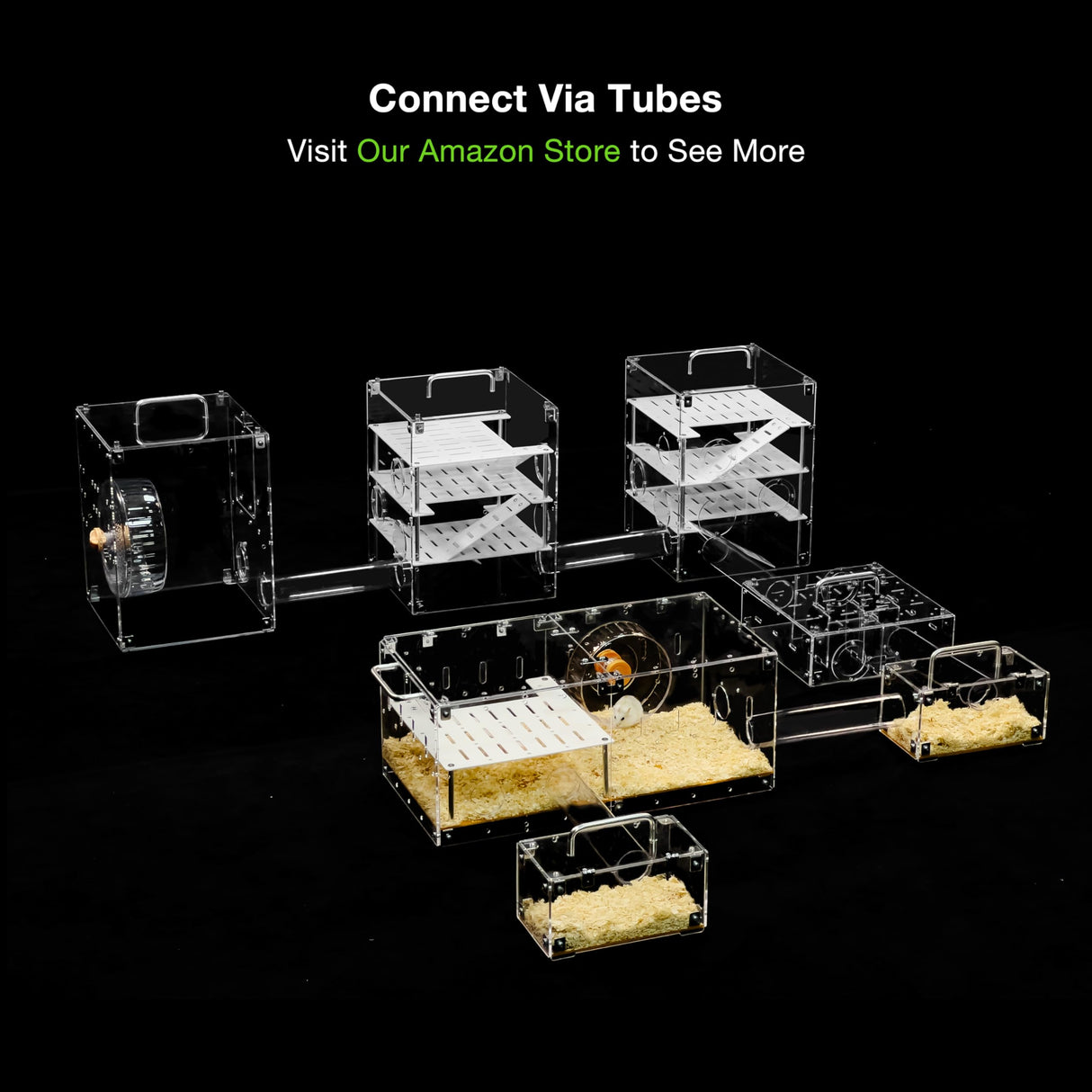 GuineaLoft™ Acrylic Cage (Model-P3) - Small 2x1 ft Enclosed w/Lid & Bottom for Hamsters, Rats, Mice, Gerbils, Also Works for a Single Guinea Pig, or as a Transport Cage