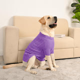 KCFESTIHUE Dog Sweater for Big Dogs Boys Girls Turtleneck Pullover Cable Knit Winter Stretch Clothes Labrador Bulldog Pitbull Doberman with Long Sleeves (XL, Purple)