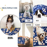 AHOOCUSTOM Dog Blanket, Soft Fleece Dog Blankets for Extra Large Dogs, Fluffy Flannel Pet Cat Puppy Blanket Mat Cover for Bed Couch, Cute Paw Print Throw Blanket for Dogs, Blue 80"X60"