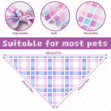 JarThenaAMCS 60Pcs Easter Spring Dog Bandana Pastel Plaid Triangle Pet Scarf Adjustable Puppy Neckerchief Colorful Dog Bib for Summer Medium Large Cat Costume Accessories