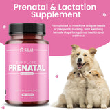 Kilab Complete Prenatal Vitamins for Dogs –150 Tablets with Iron, Choline, Zinc, DHA & Probiotics - Supports Healthy Development & Wellness for Pregnant, Nursing, & Weaning Females