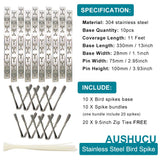 aushucu Bird Spikes Cover 11Feet Stainless Steel Pigeons Spikes Small Bird Spikes for Roof Fence Window Mailbox(11Feet)
